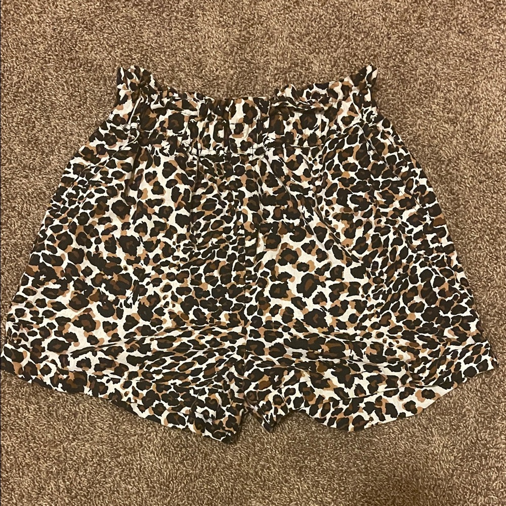 Express High Waist Leopard Print Shorts